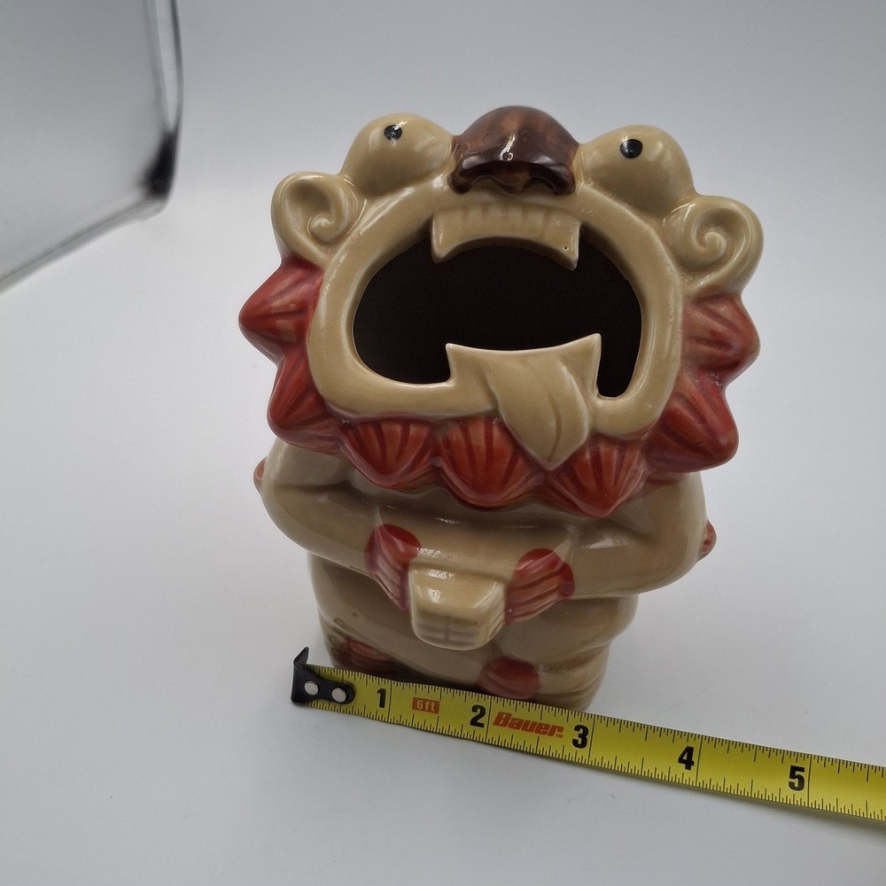 VTG Sam's Restaurant Group Okinawa Shisa Lion Tiki Mug Ryukyu Islands Japan 6" - Picture 9 of 9
